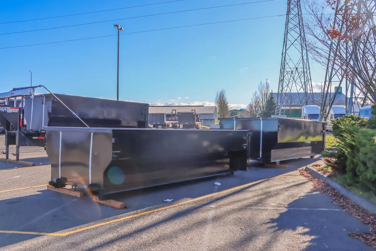 Roll-off dumpster ready for waste disposal at job site for Estate Cleanout Dumpster Rental in Bridgewater Town